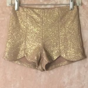 Shimmery Gold Shorts
